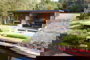 Glamping holidays in Powys, Mid Wales - Cabin on the Lake at Gwalia Farm