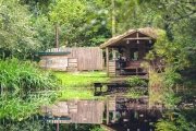 Glamping holidays in Powys, Mid Wales - Cabin on the Lake at Gwalia Farm
